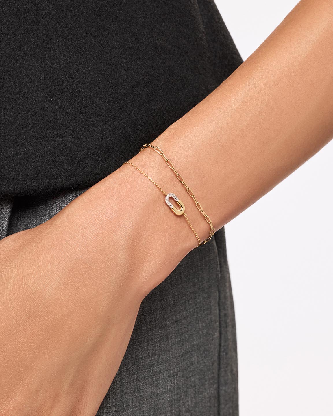 Gold Charm Bracelet - Blake Bracelet Micropave
