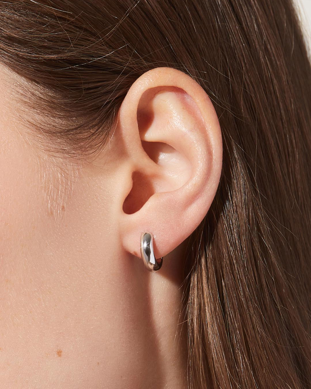 Bold Huggie Hoops - Giulia Silver