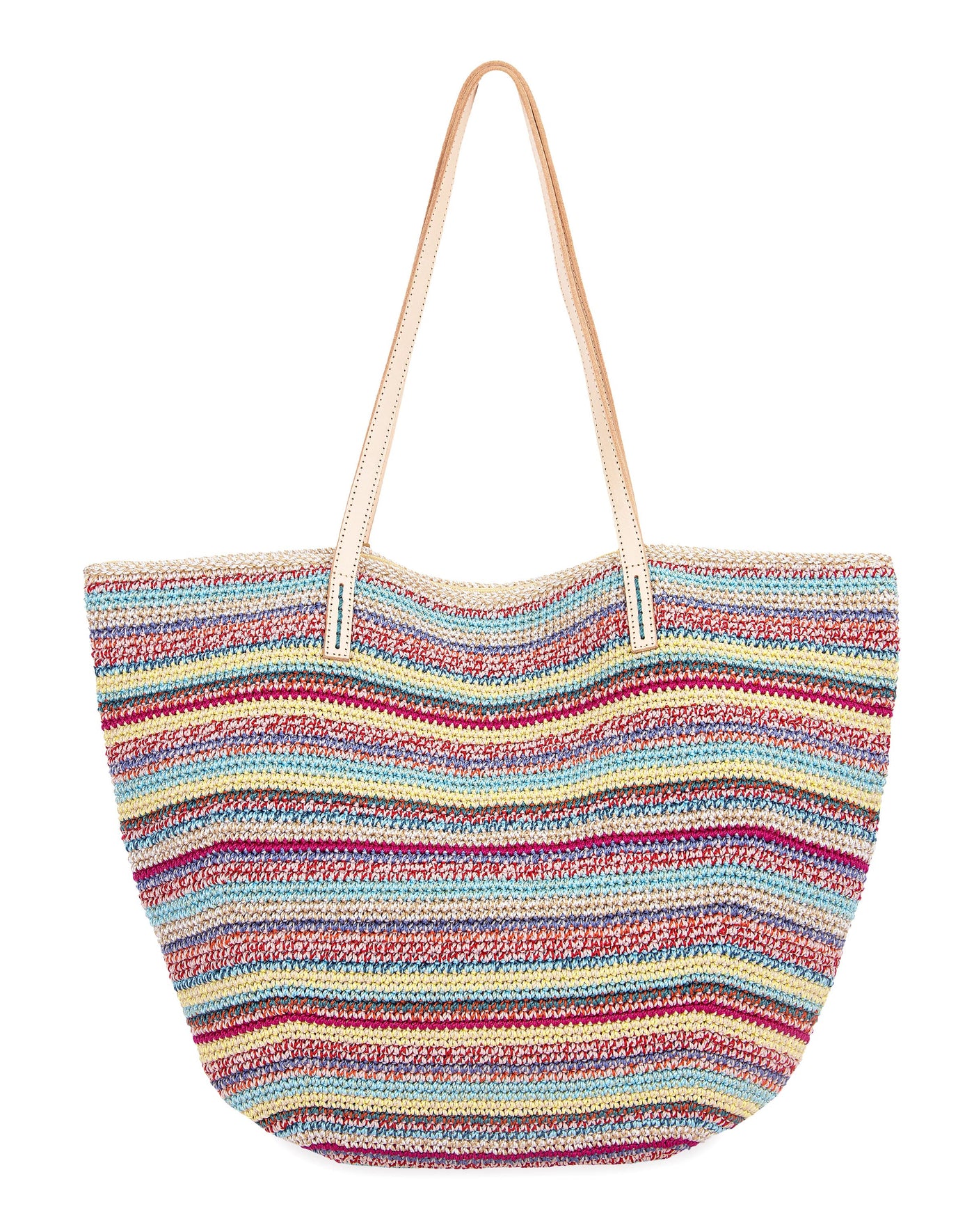 Faye Large Tote - Hand Crochet - Eden Stripe