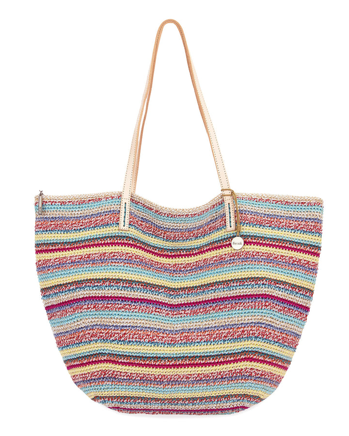 Faye Large Tote - Hand Crochet - Eden Stripe