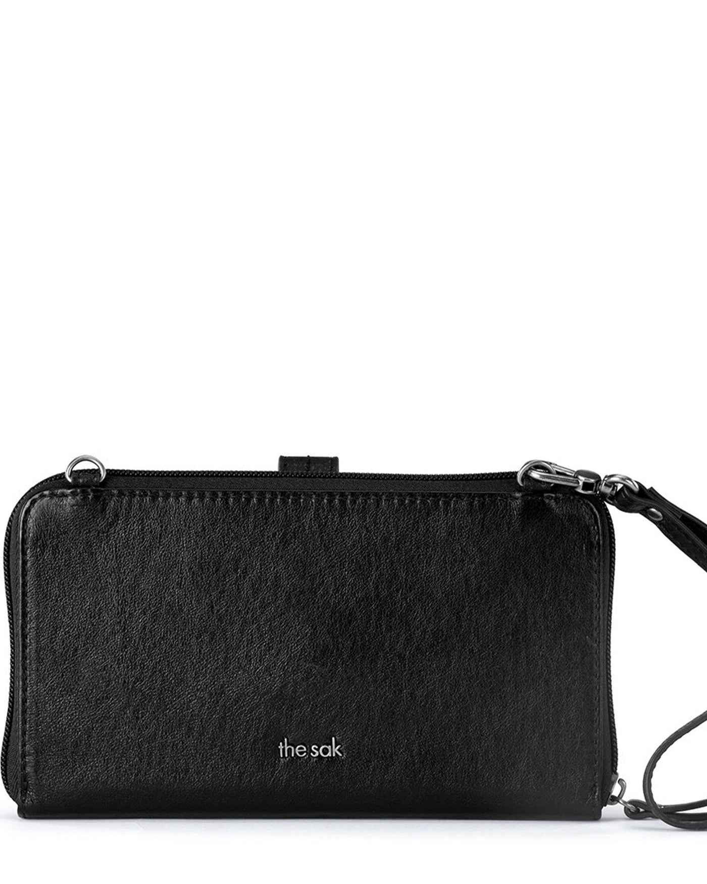 Iris Smartphone Wallet - Leather - Black Leaf Embossed