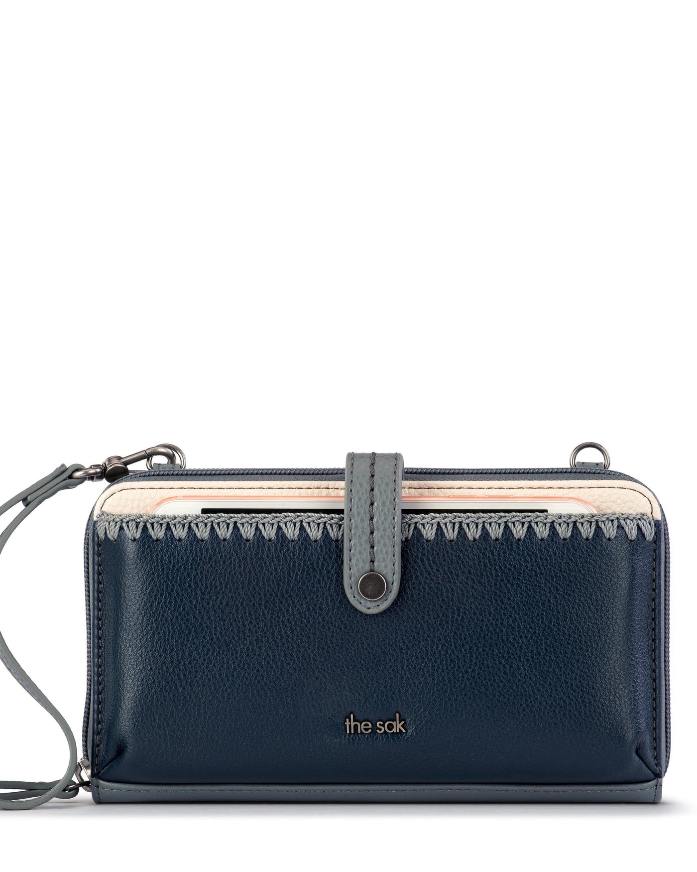 Iris Smartphone Wallet - Leather - Dusty Blue Block