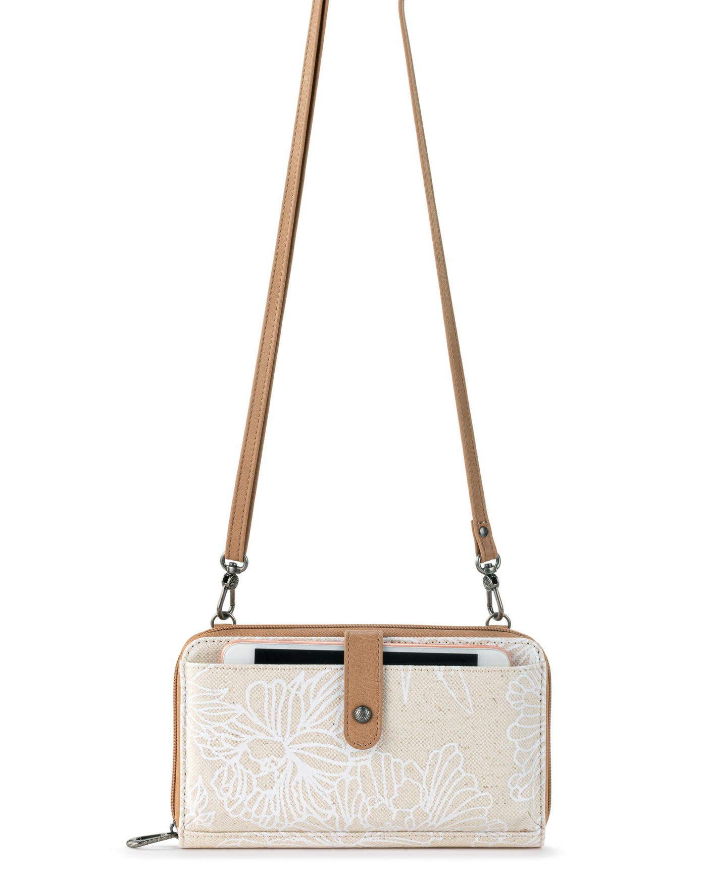 Smartphone Wallet - Canvas - White Flower Blossom