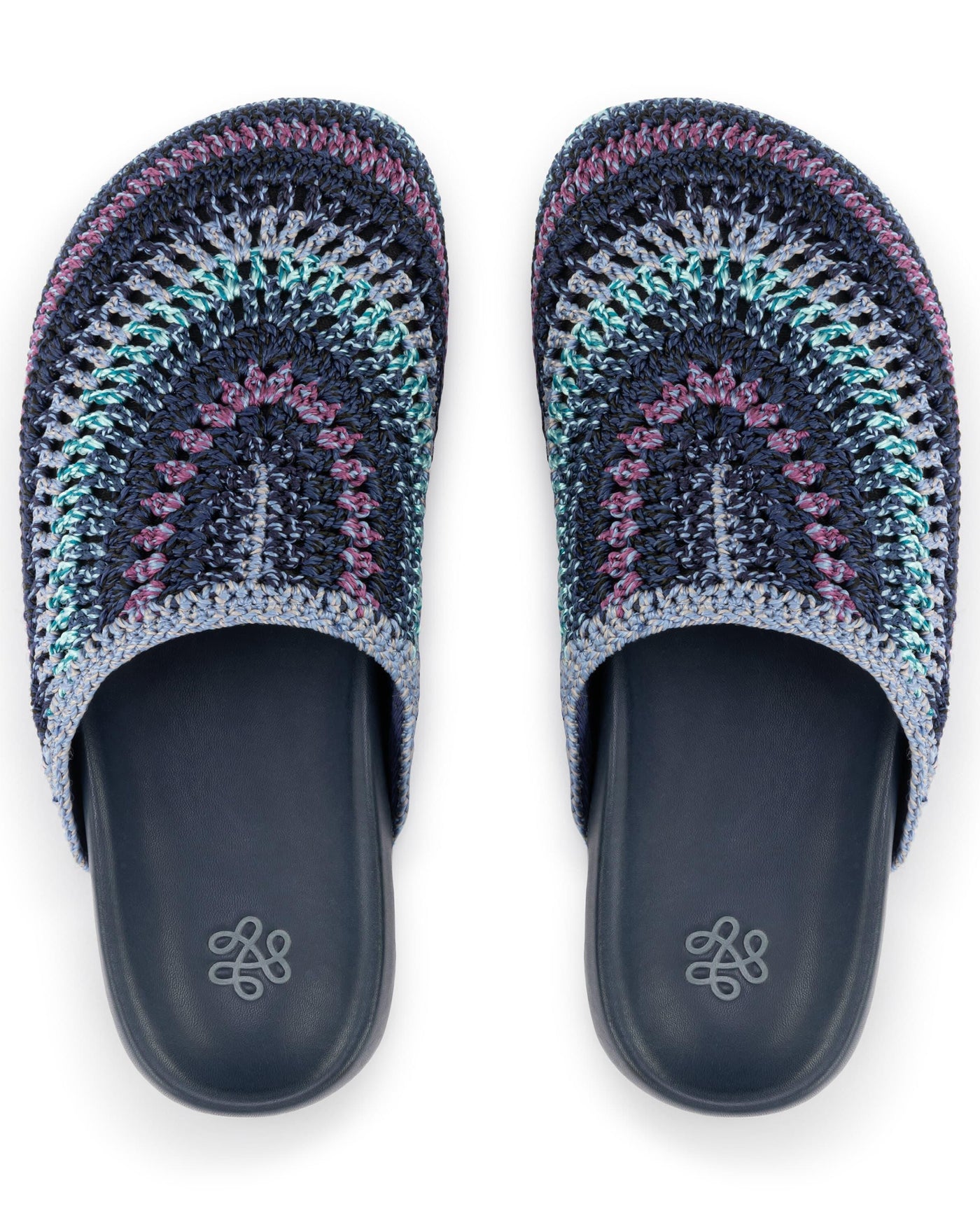 Bolinas Clog - Hand Crochet - Lapis Stripe