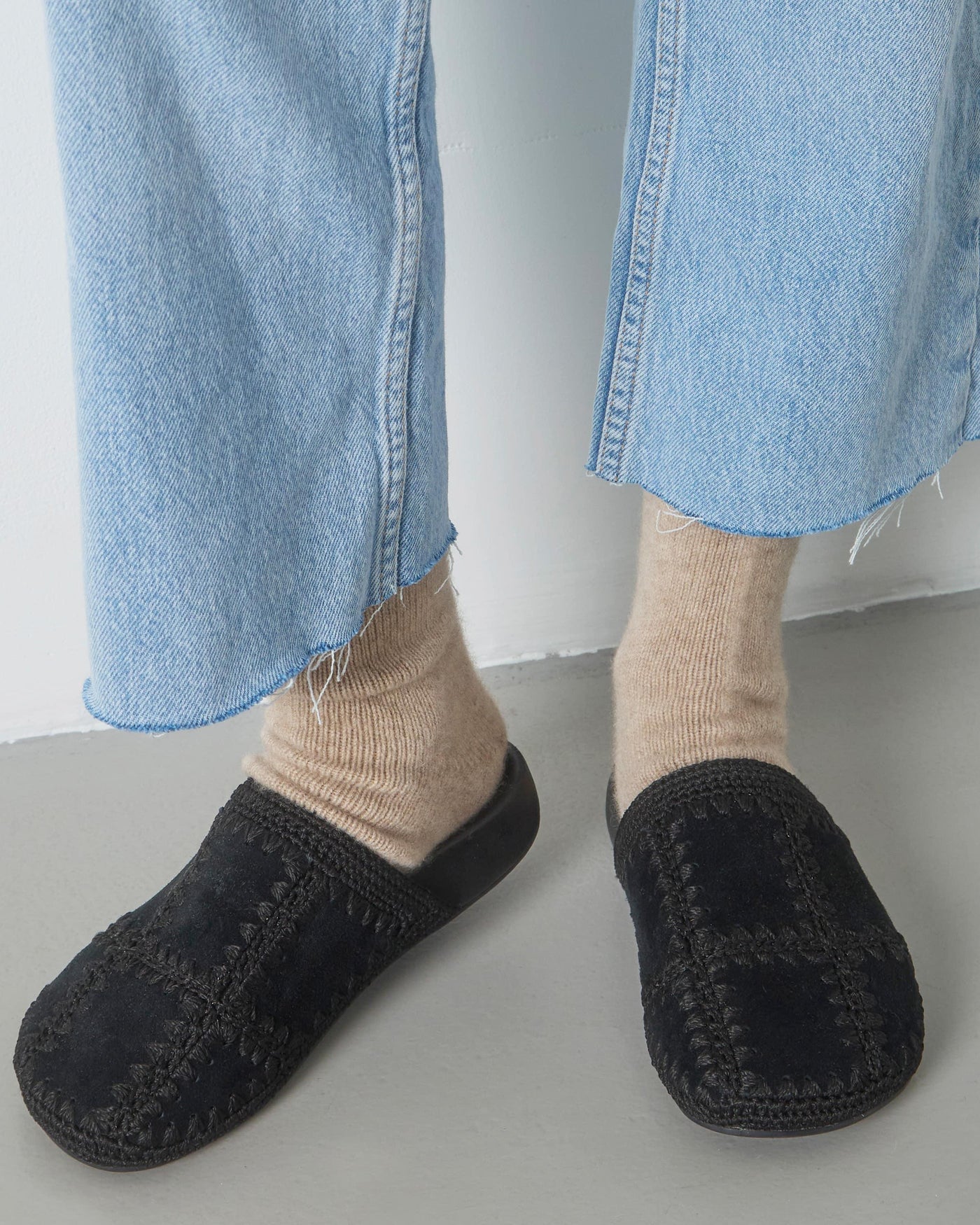 Bolinas Clog - Leather - Black Suede Patch