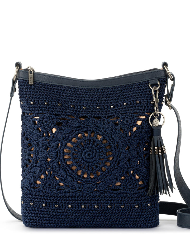 Lucia Crossbody - Hand Crochet - Denim Medallion