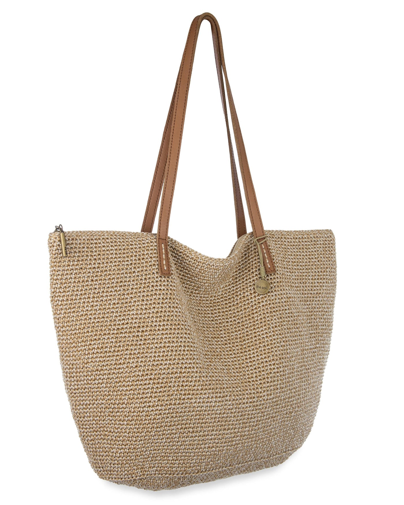 Faye Large Tote - Hand Crochet - Bamboo Static