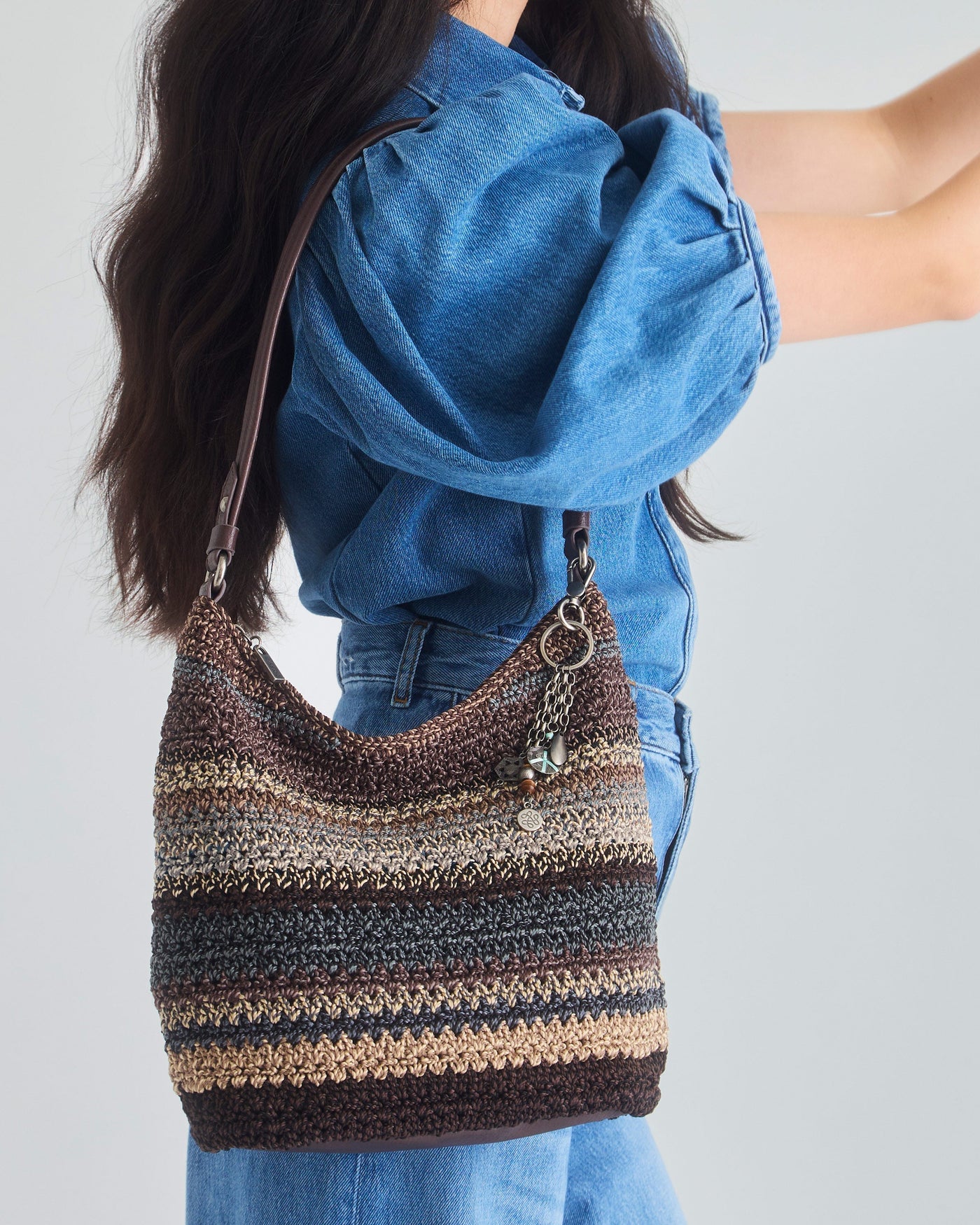Sequoia Hobo - Hand Crochet - Aspen Stripe