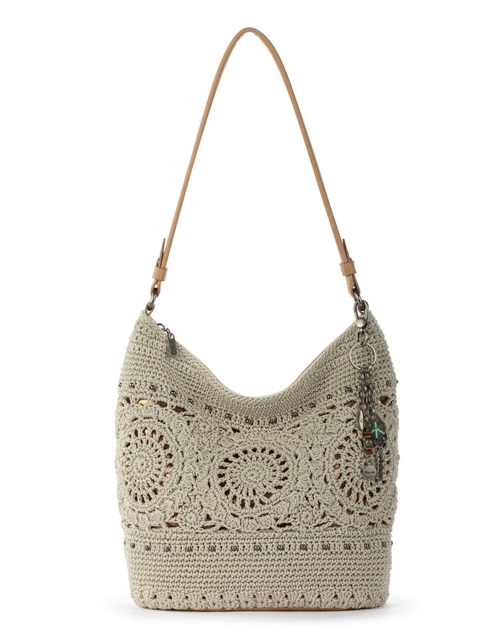 Sequoia Hobo - Hand Crochet - Natural Grey Medallion