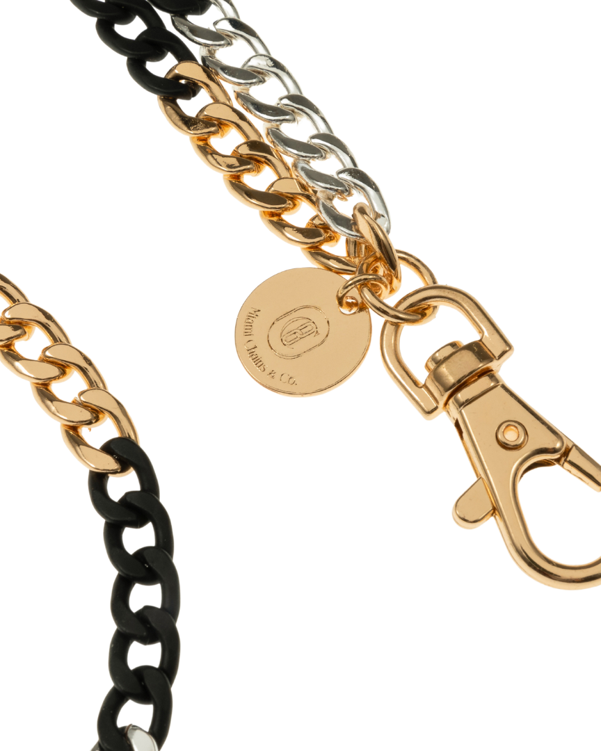 Trifecta Gold/Silver/Black Crossbody Phone Chain