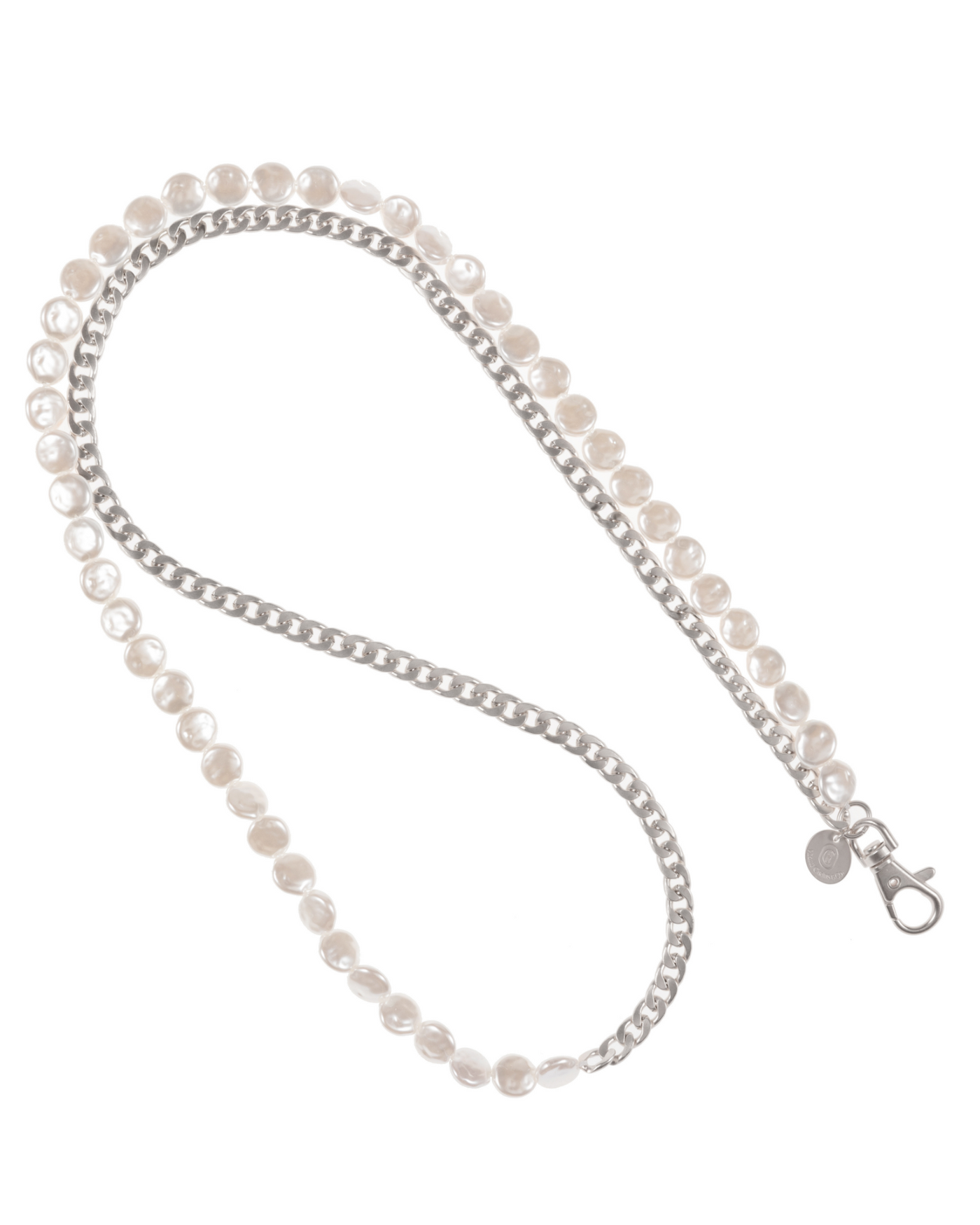 Something About Silver - Matte Silver & Pearl Crossbody Phone Chain