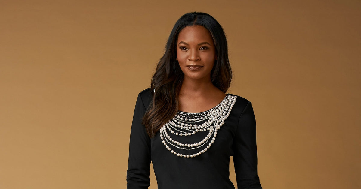 black dress with pearls www.bostonproper.com/cdn/shop/files/2BE7220_SET.jp