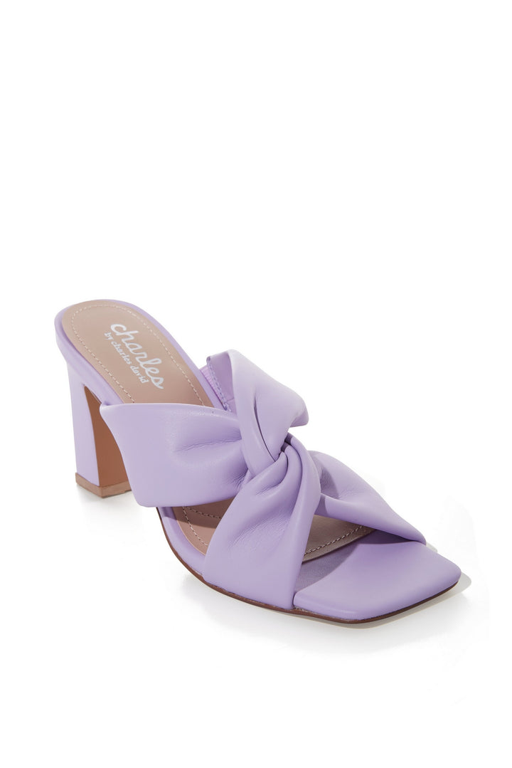 Tie Knot Block Heel Sandal Lavender