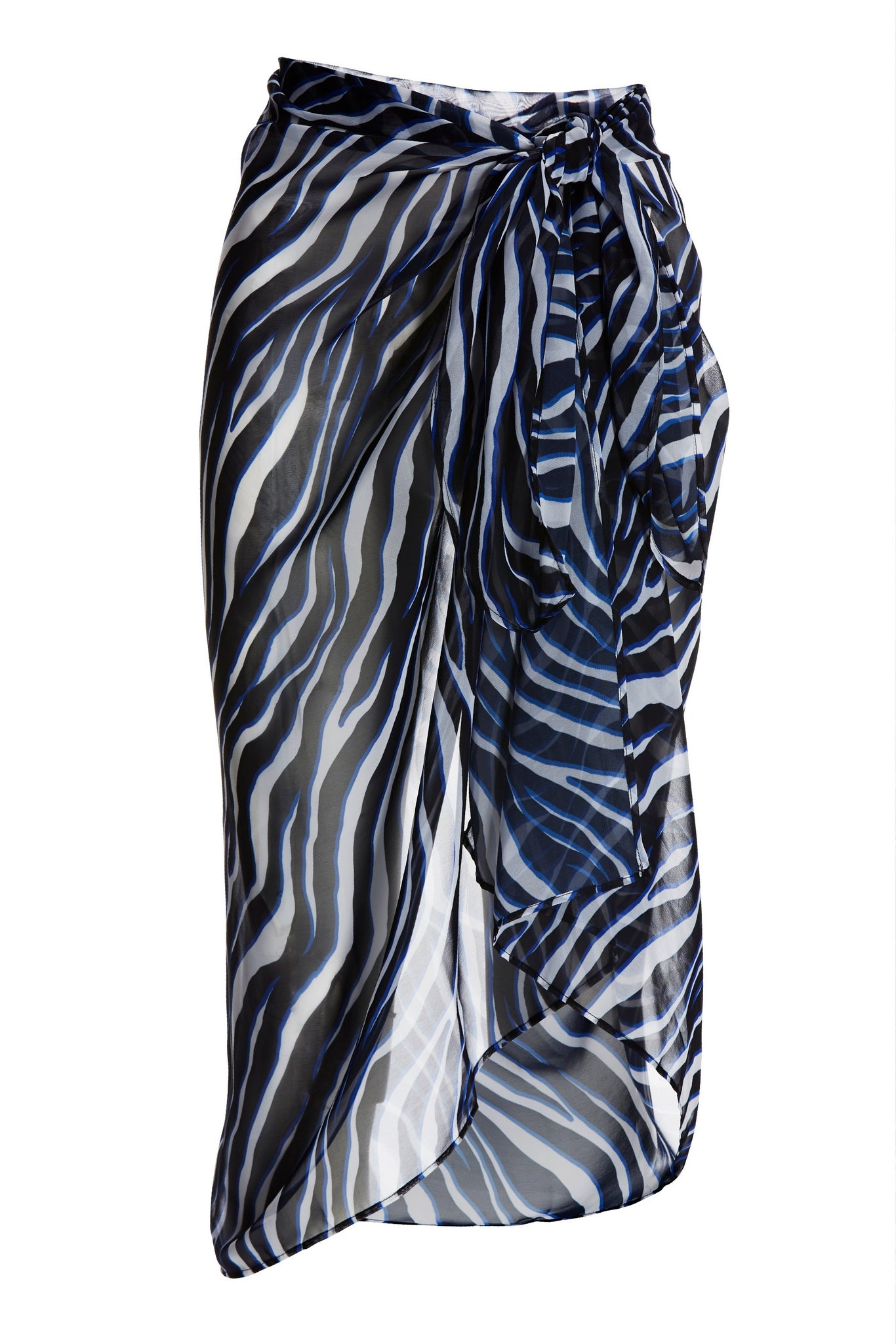 OCEAN ZEBRA PRINTED SARONG Deep Ocean/Black