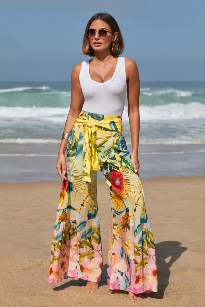 Floral Printed Cover Up Pant Multi