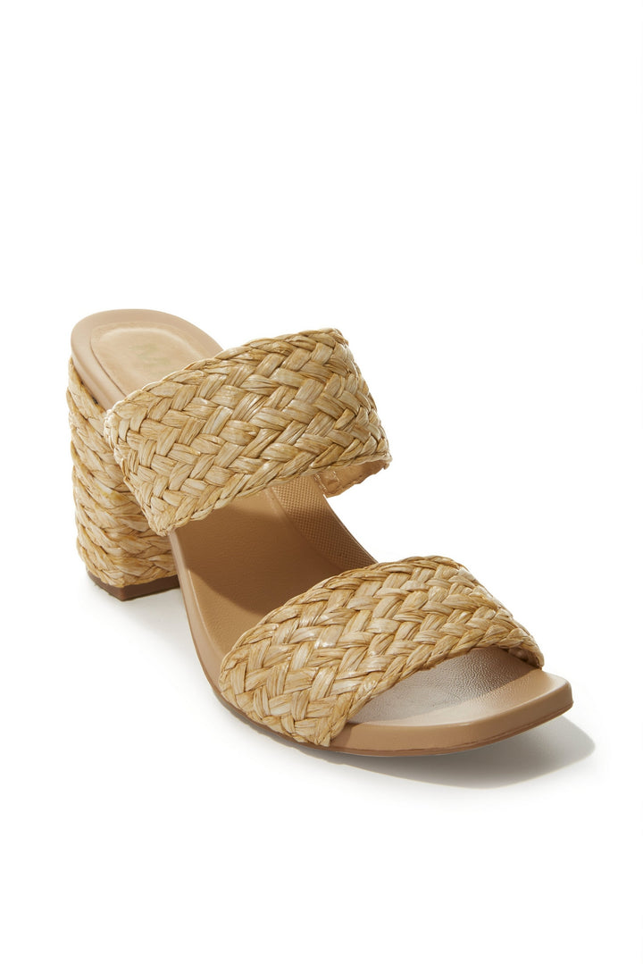 Raffia Block Heel Sandal Natural