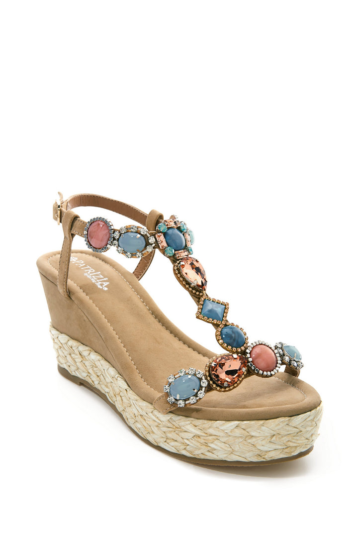 Jeweled Embellished Wedge Sandal Multi