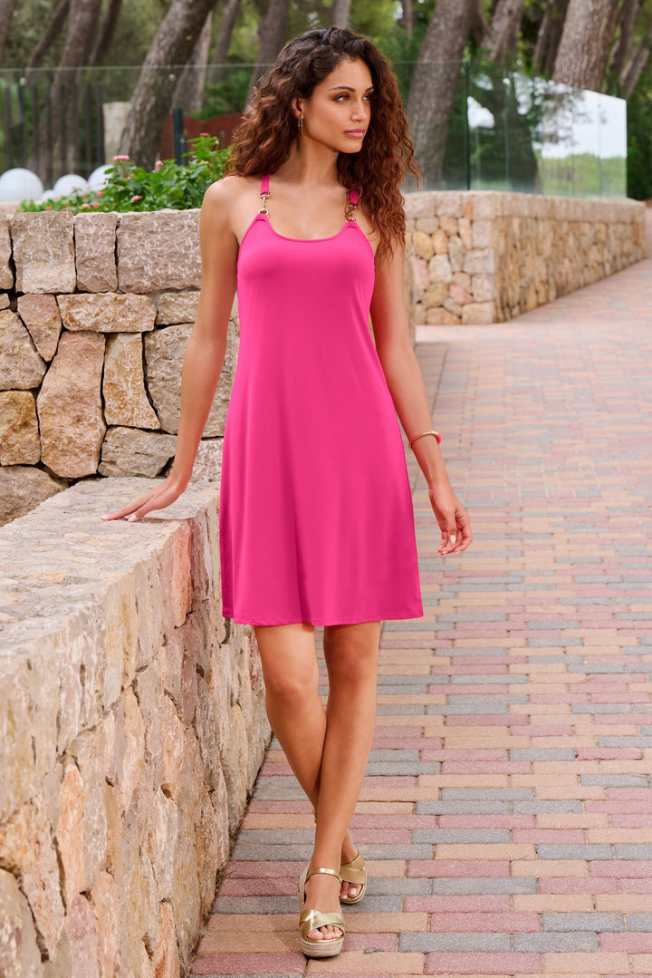 Hardware Sleeveless Tank Dress Blossom