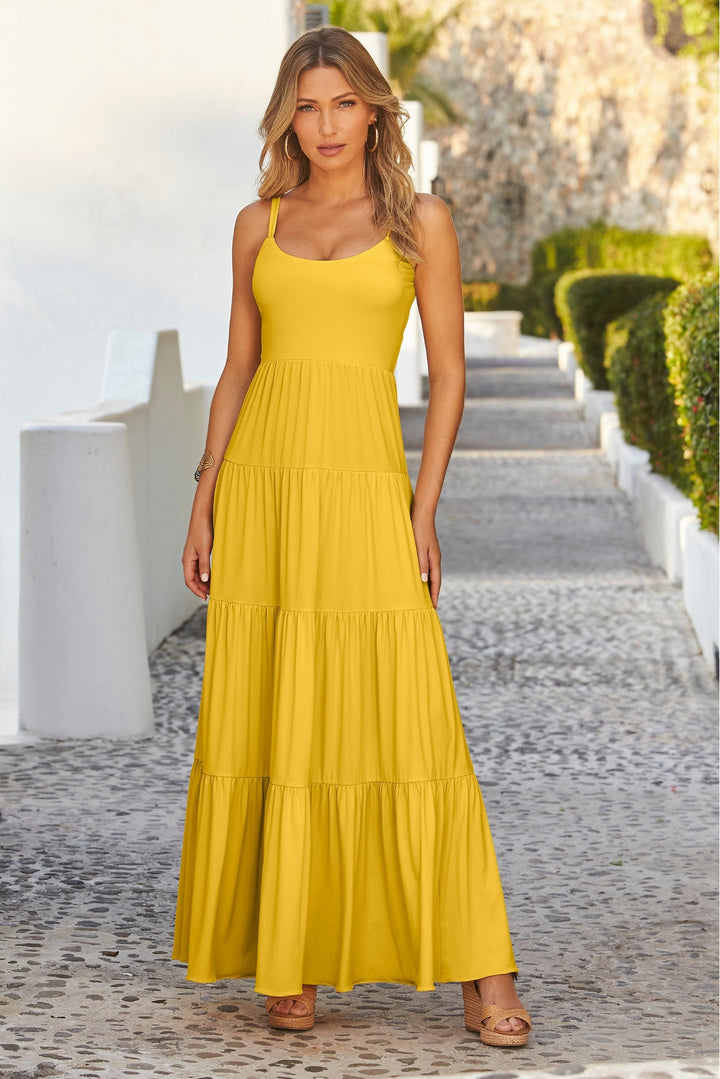 Knit Tiered Maxi Dress Dandelion