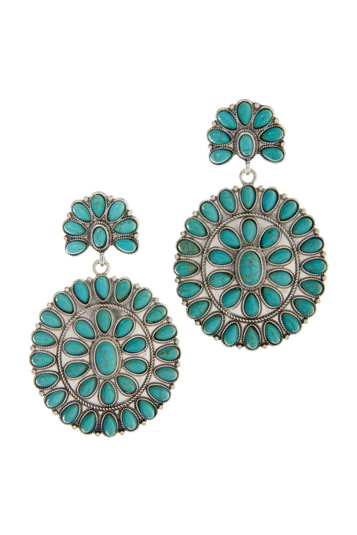 Turquoise Statement Earrings Blue Multi