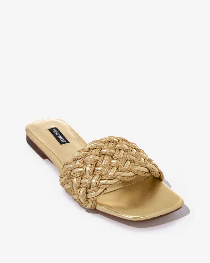 Braided Slide Sandal Gold