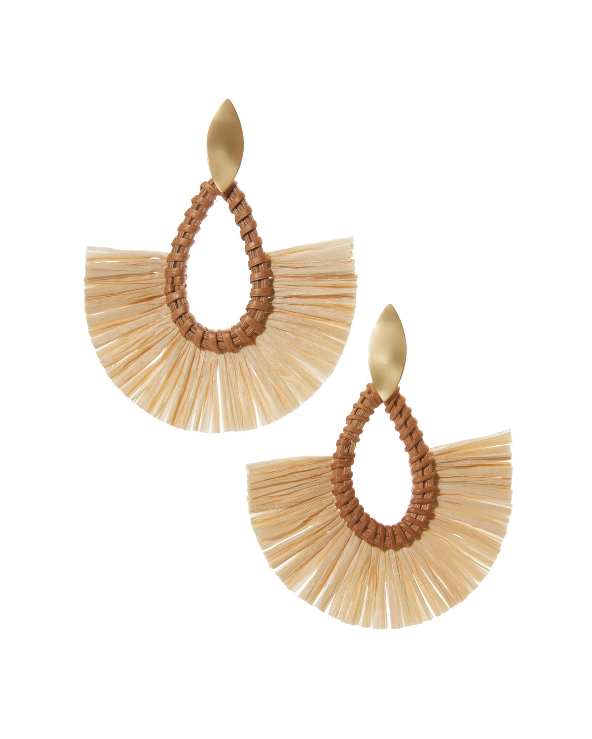 Straw Teardrop Earring Natural