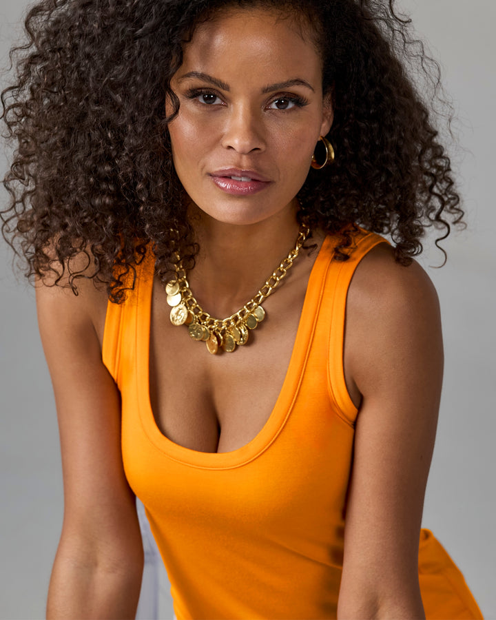 So Effortless Scoop-Neck Tank Top Bird of Paradise