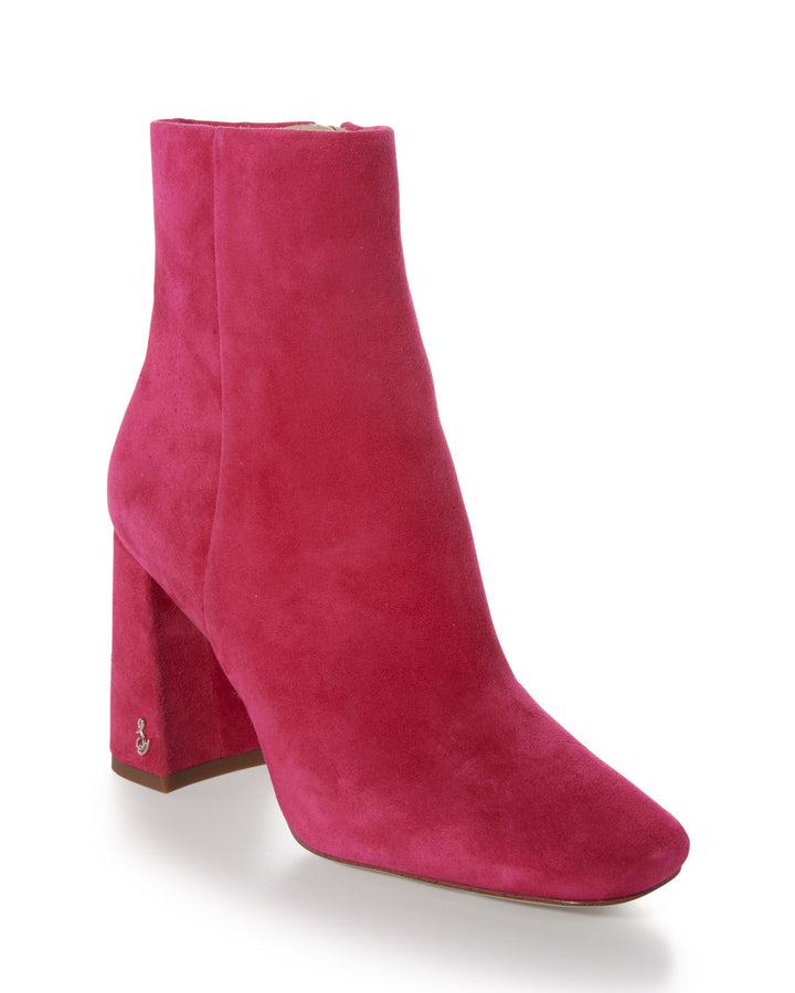 Square Toe Heeled Bootie Pink