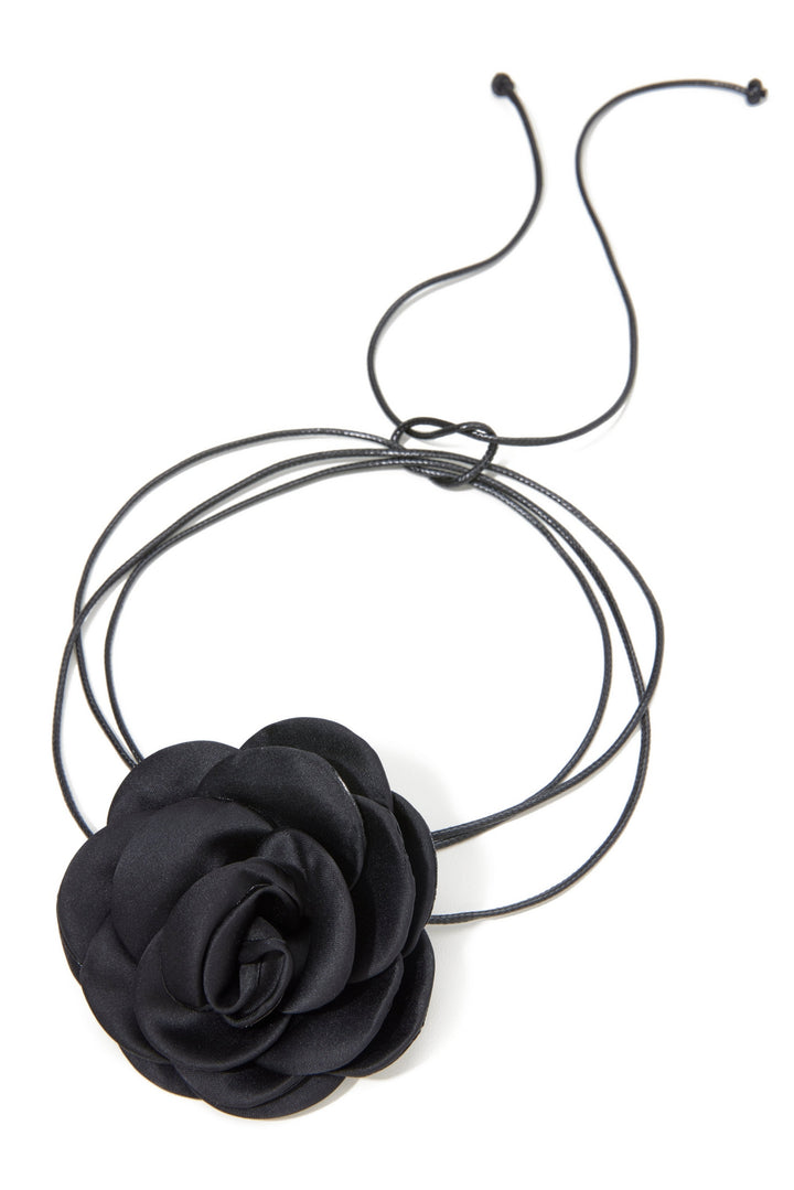 Floral Wrap Choker Black
