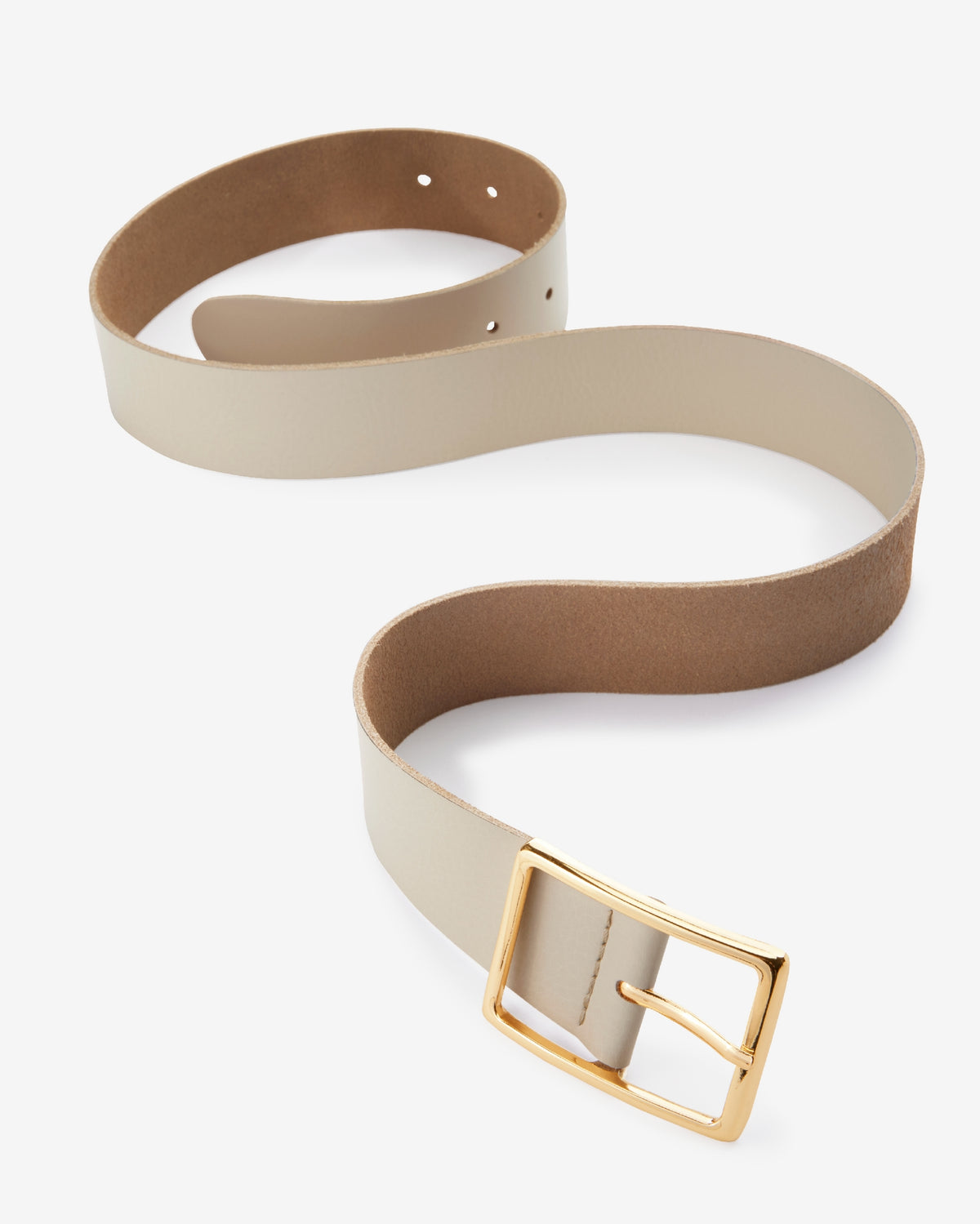 Modern Classic Leather Belt Ecru