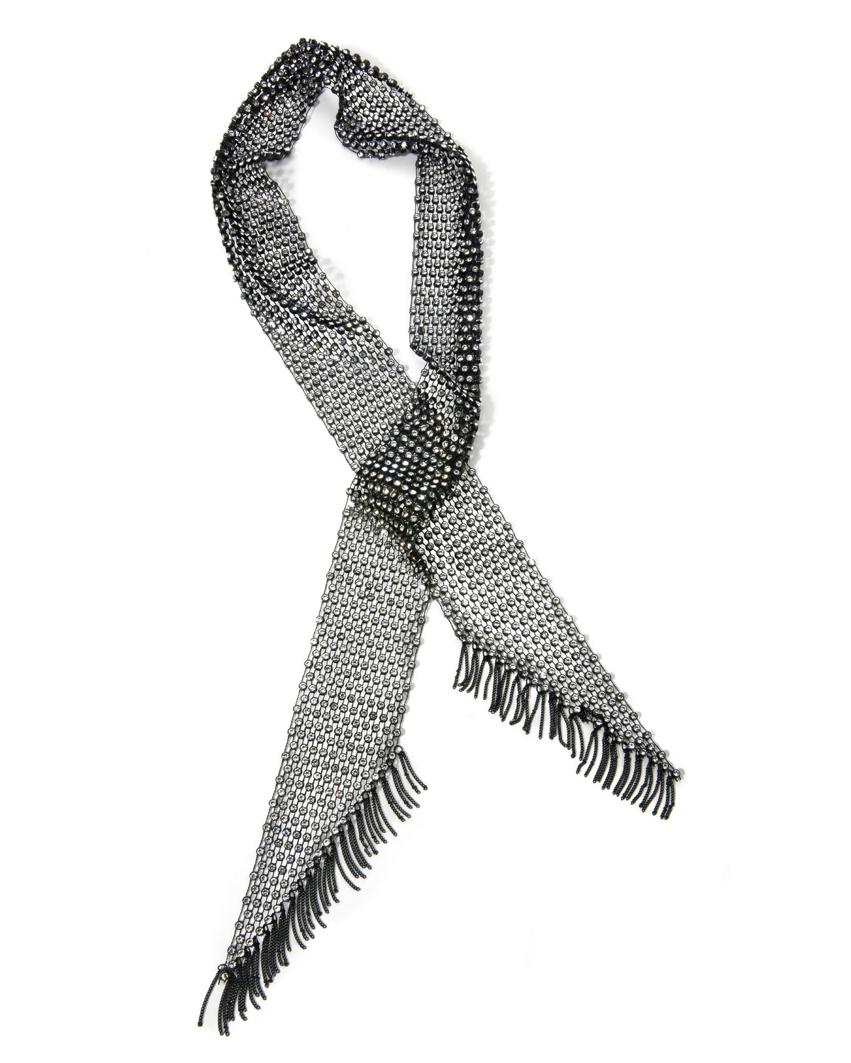 Rhinestone Wrap Necklace Black/Silver
