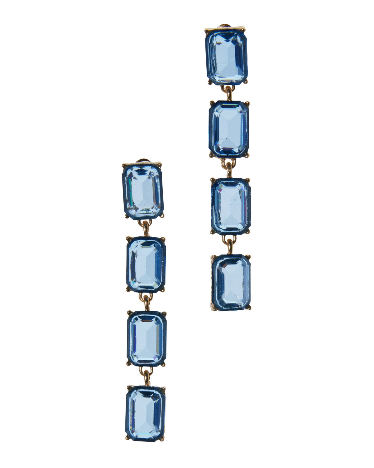 Gem Drop Earring Blue/Gold