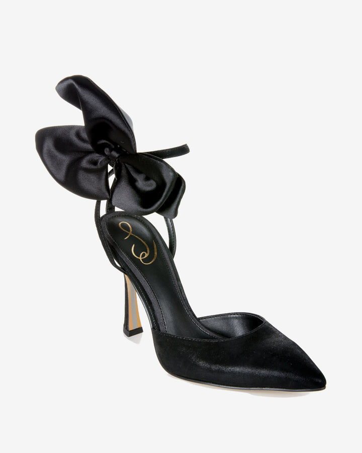Bow Pointed Toe Heel Black
