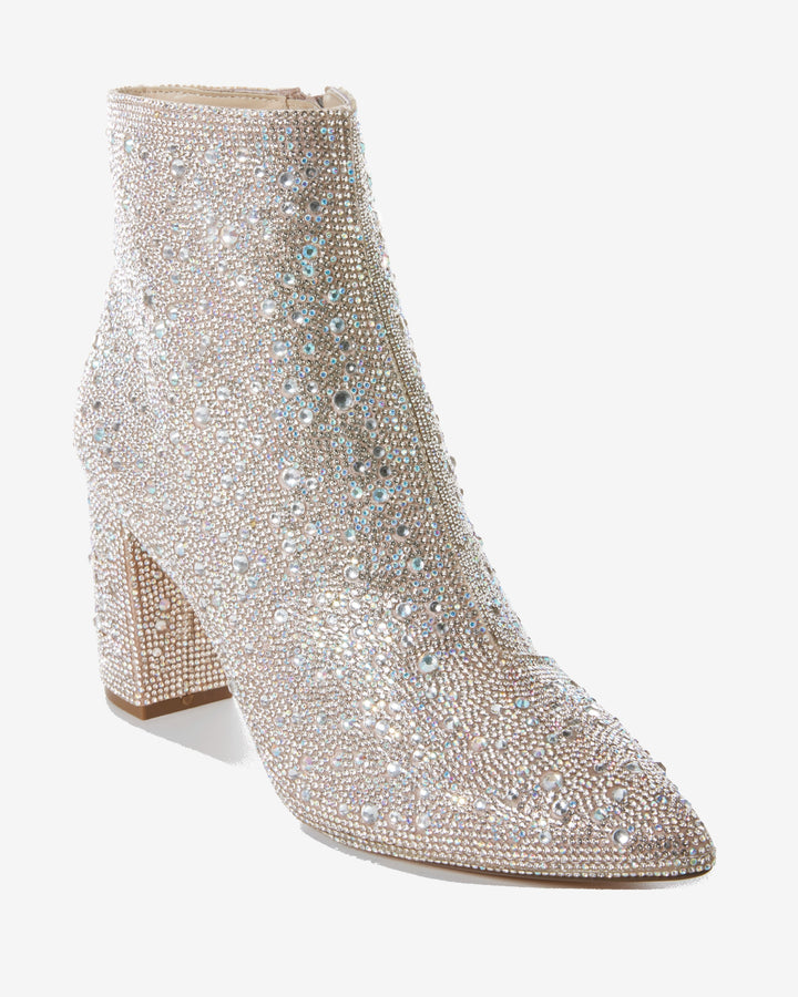 Rhinestone Embellished Bootie Silver