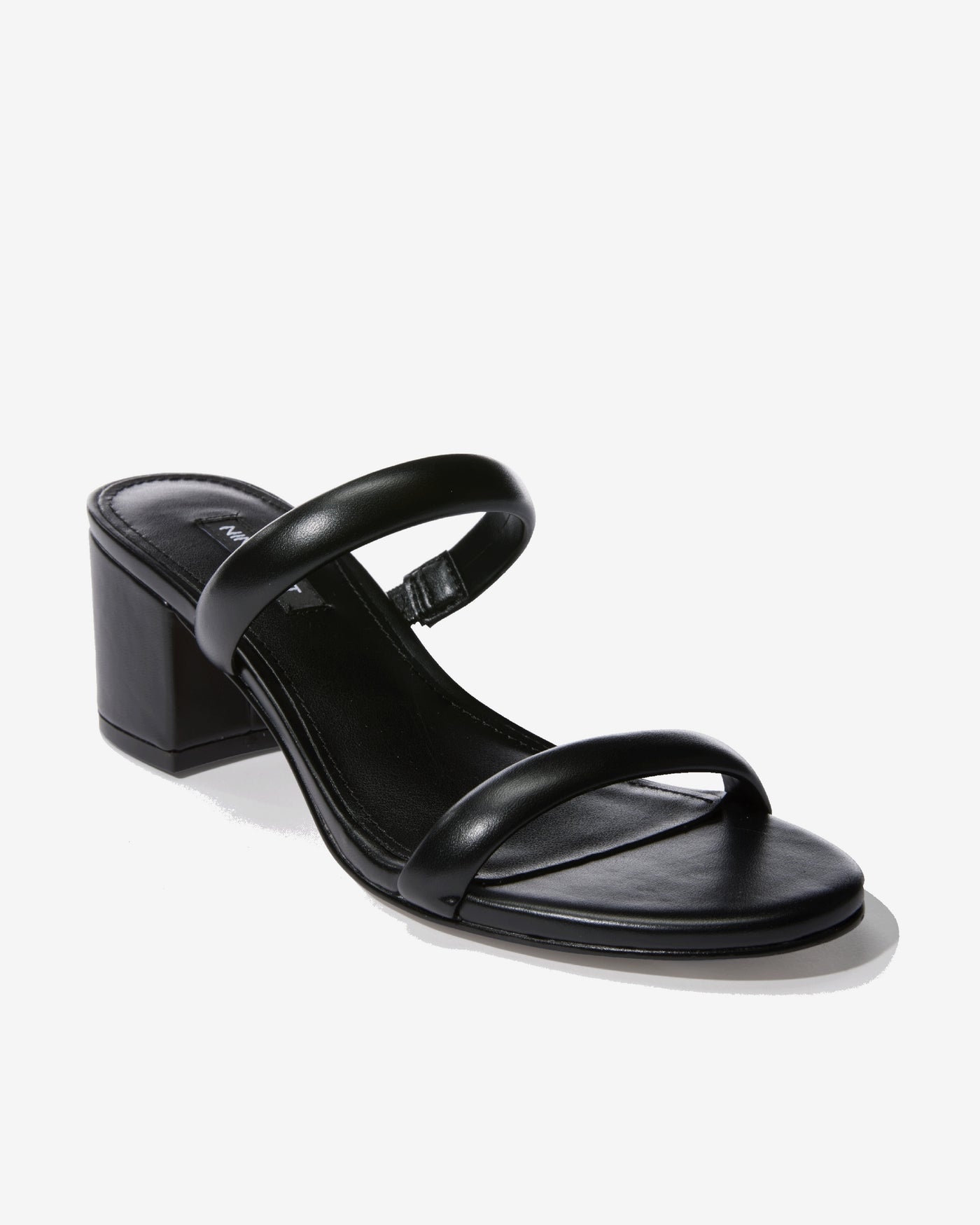Double Band Block Heel Black