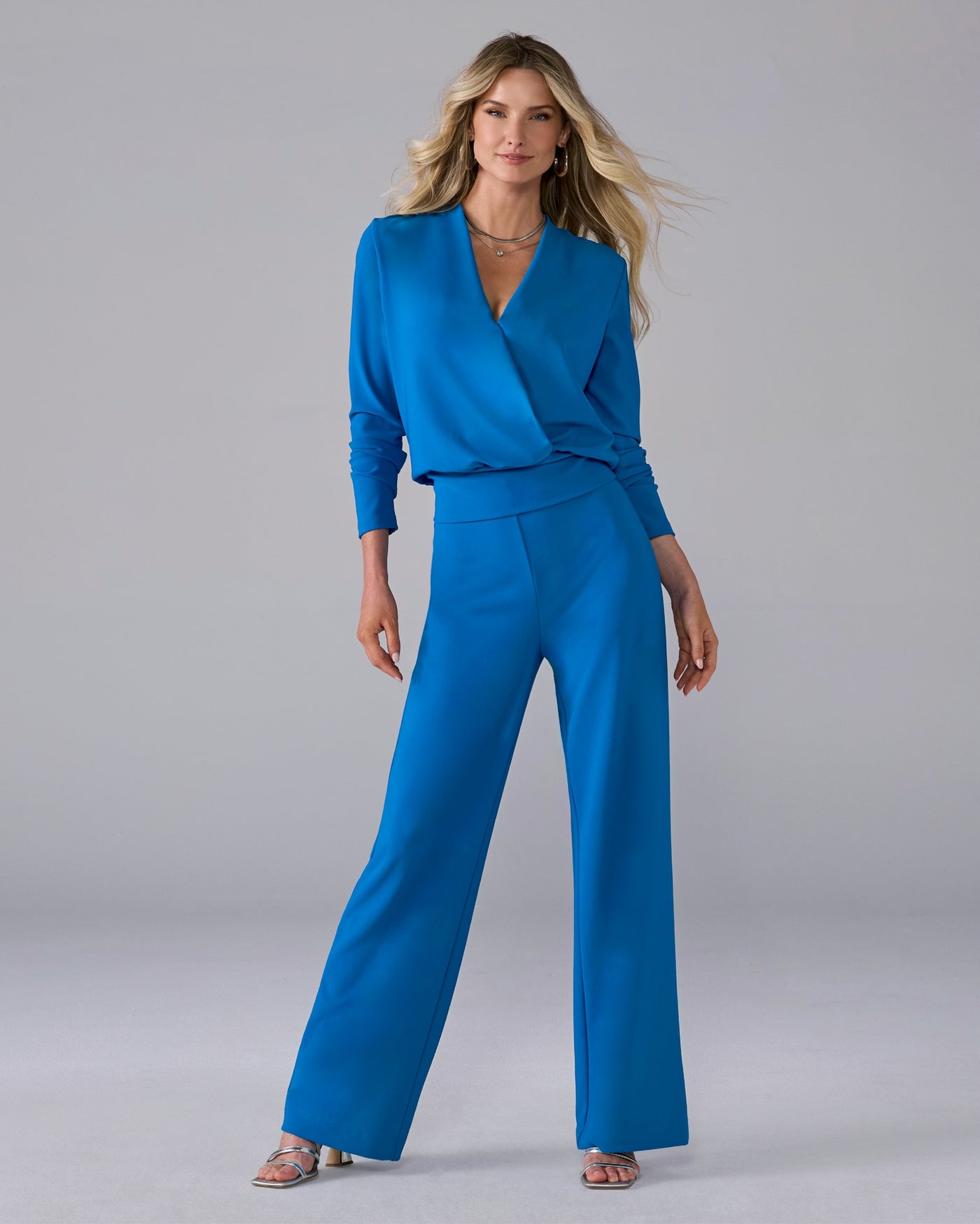 Beyond Travel High Rise Palazzo Pant Princess Blue