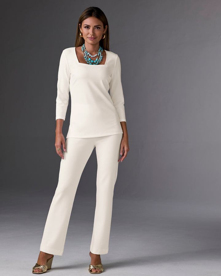 Beyond Travel High Rise Pant Ivory Coast