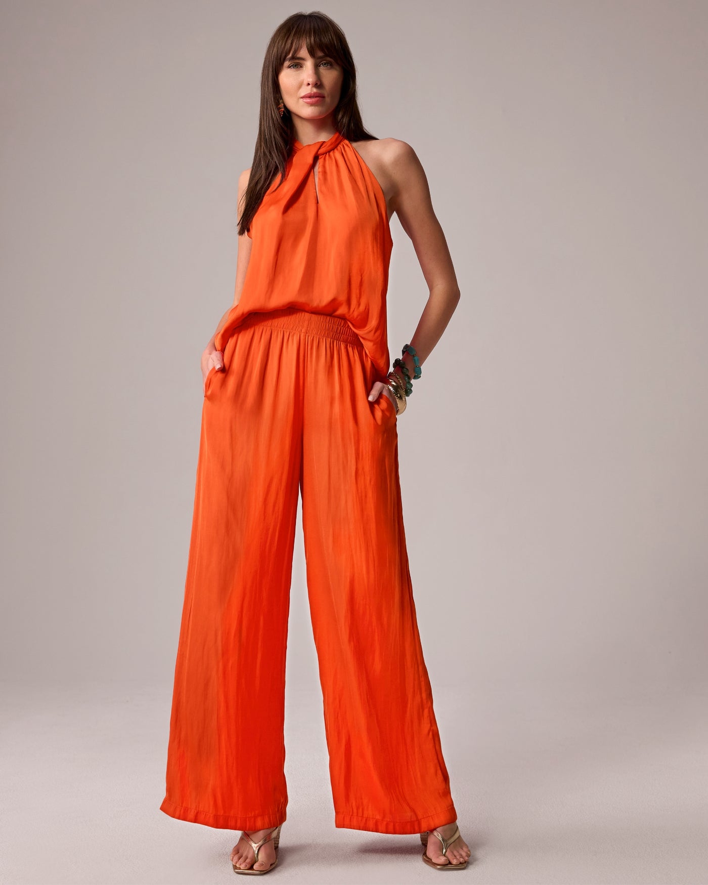 Malibu Flowy Wide Leg Pant Mandarin Red