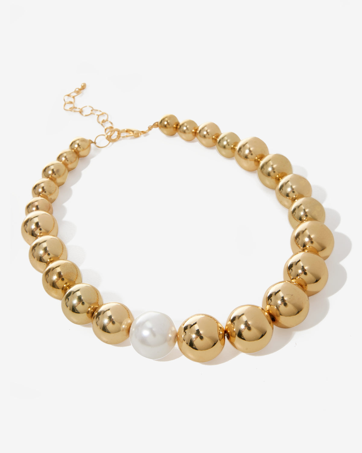 Chunky Bead Necklace Gold