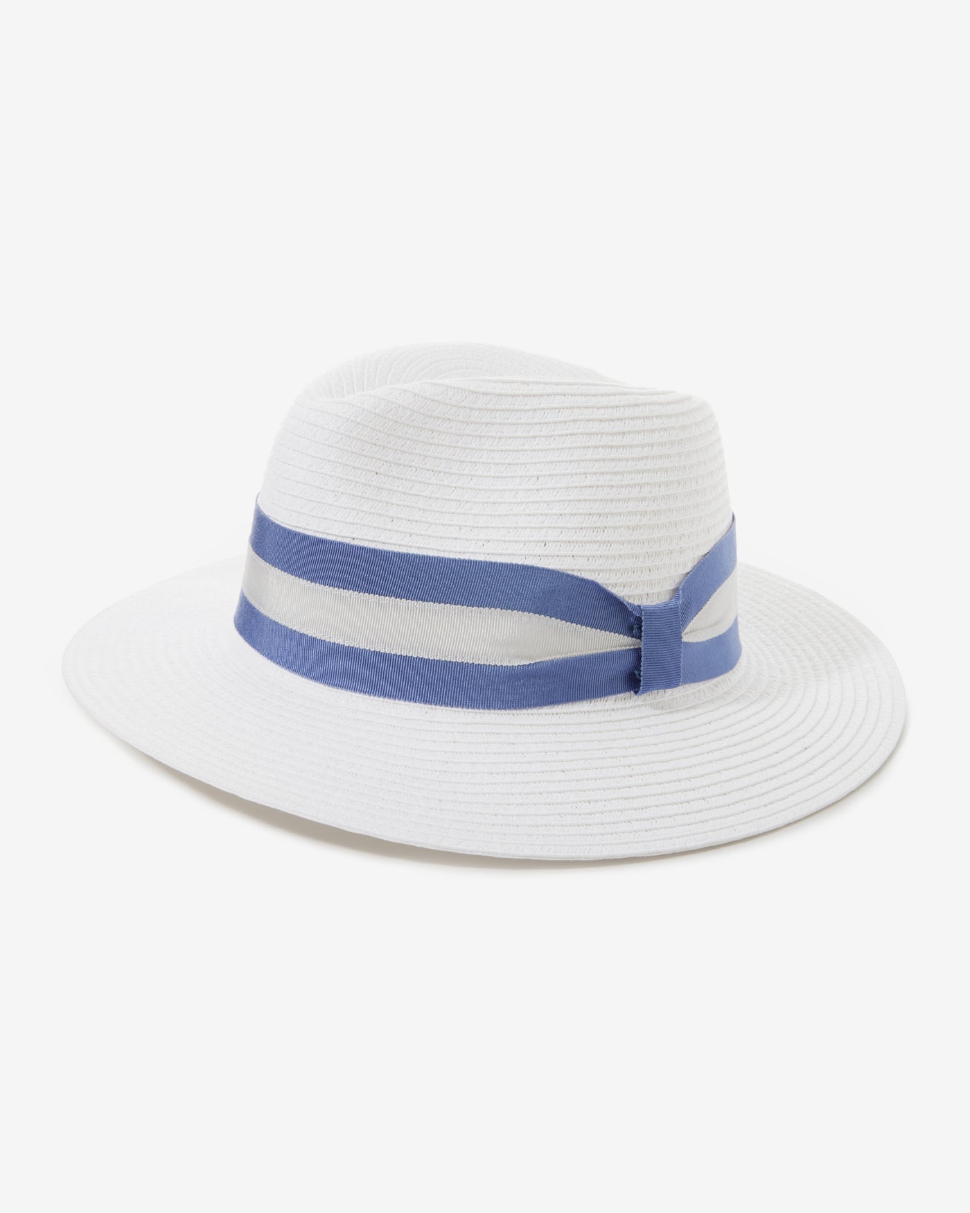 Fedora Straw Hat White/Blue