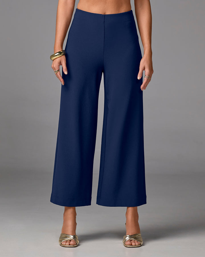 Beyond Travel Wide Leg Crop Pant Maritime Navy