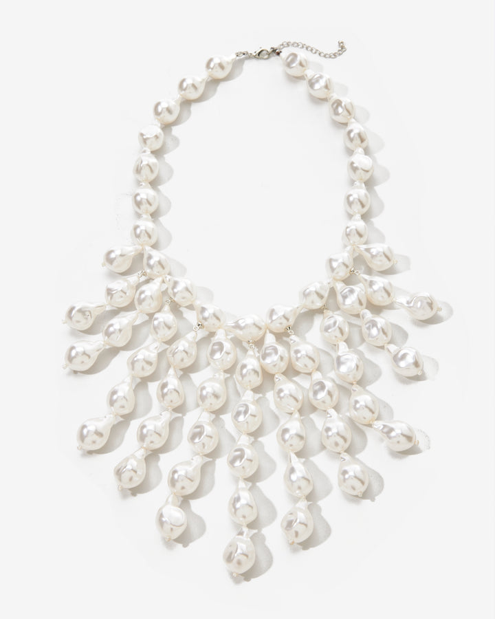 Statement Pearl Necklace White