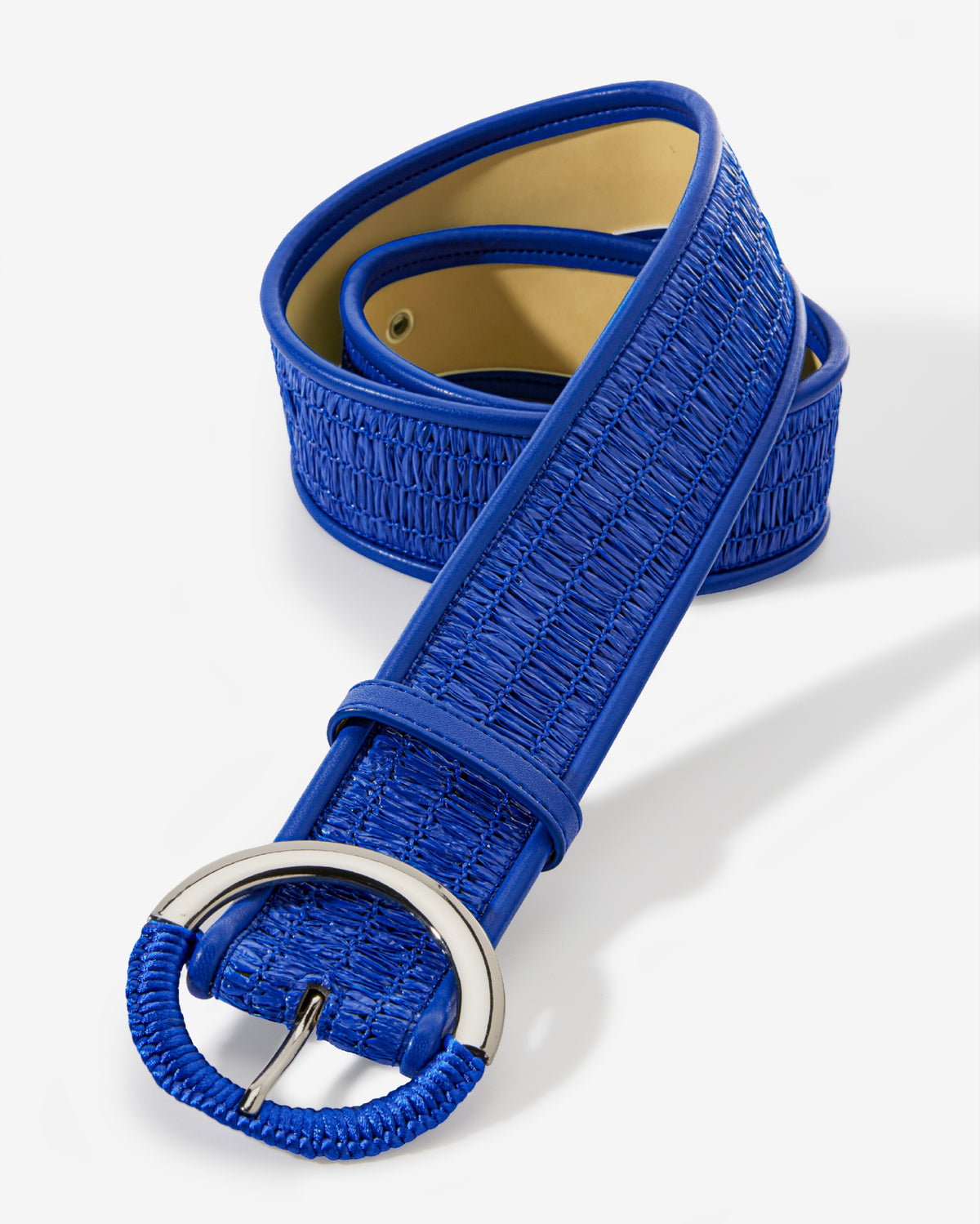 Wide Waist Woven Belt Blue