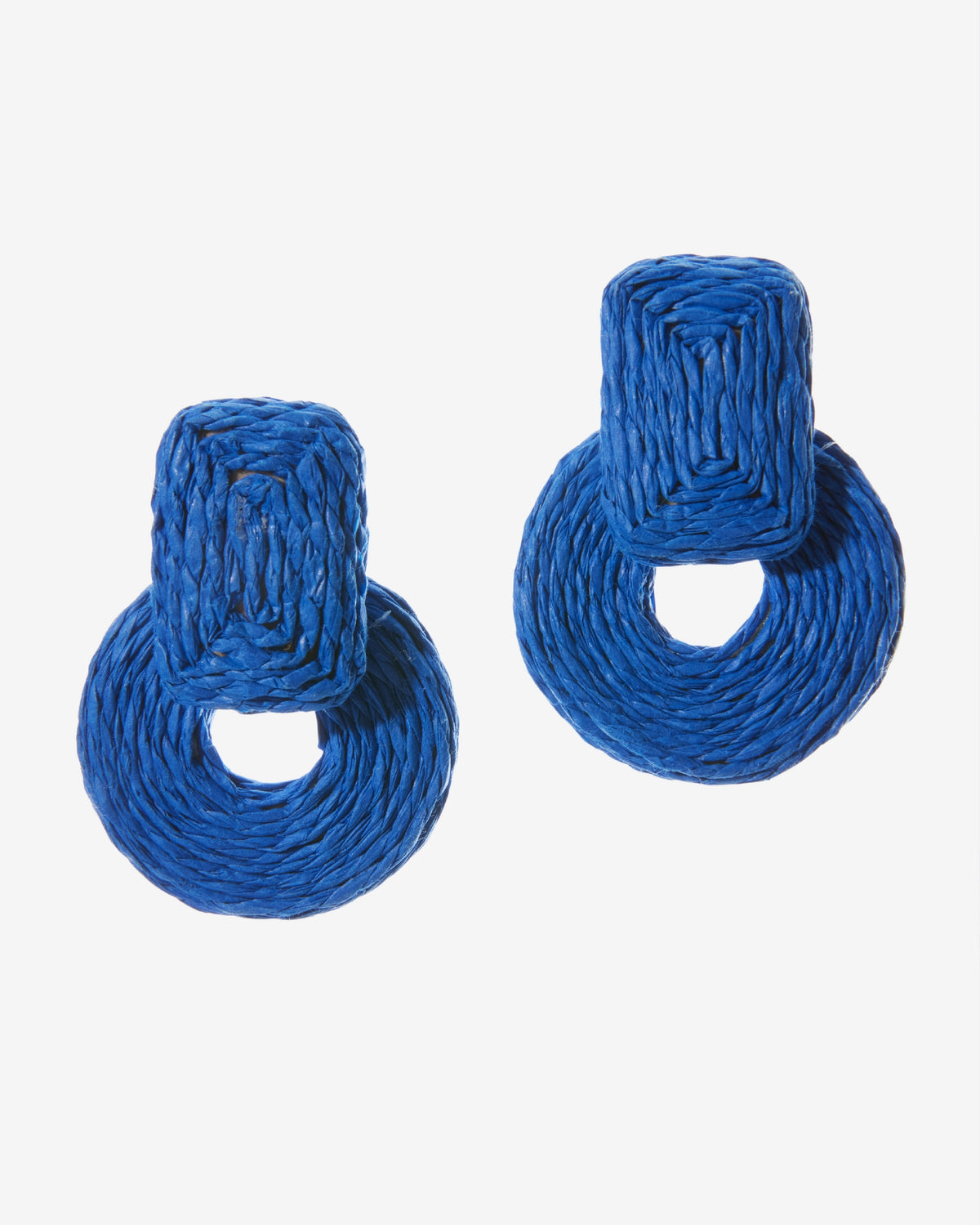 Raffia Drop Earring Blue