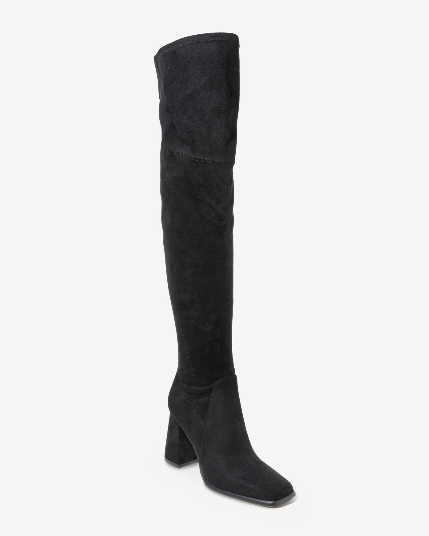 Over the Knee Square Toe Boot Black