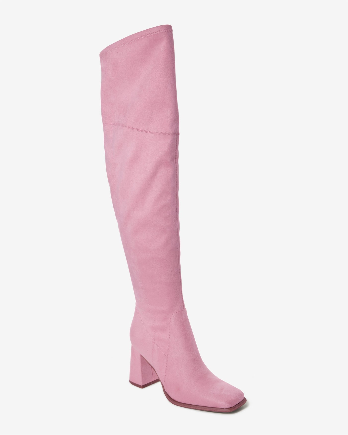 Over the Knee Square Toe Boot Pink