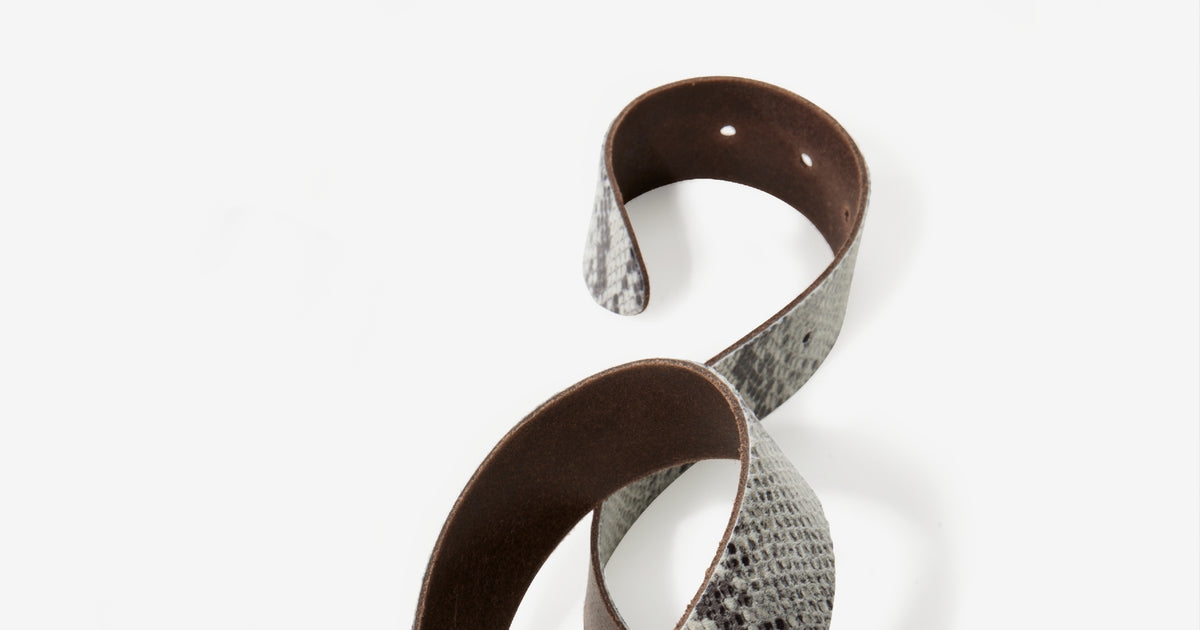 Modern Classic Leather Snakeskin Belt - Natural Snake & Boston Proper