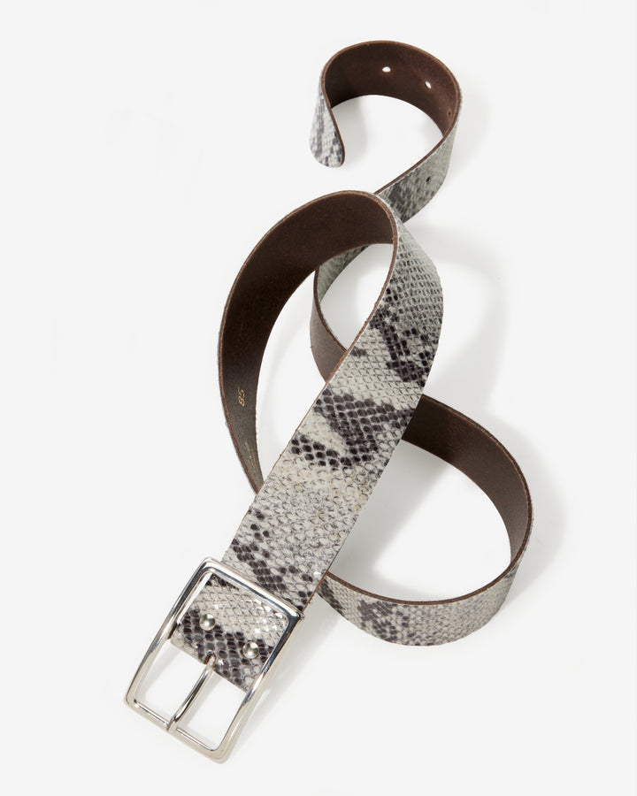 Modern Classic Leather Snakeskin Belt Natural Snake