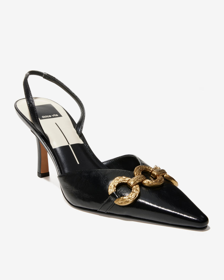 Hardware Detail Slingback Heel Black