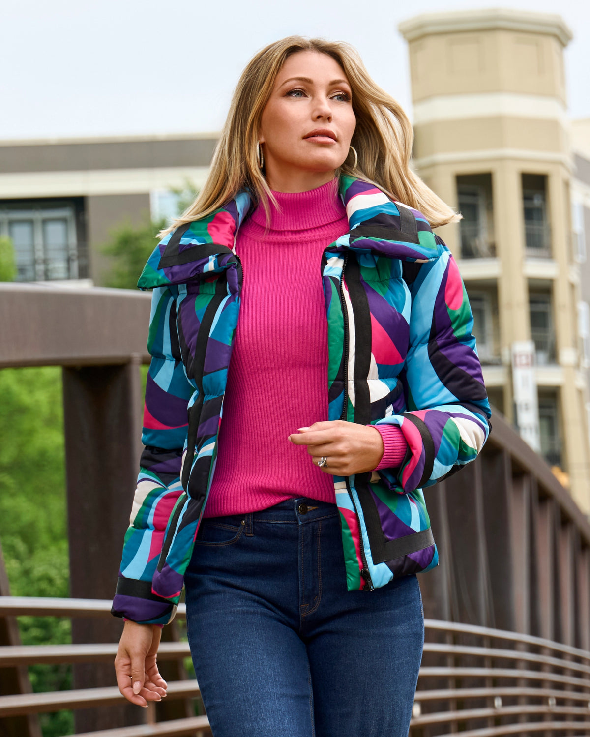 Printed Puffer Jacket Multi